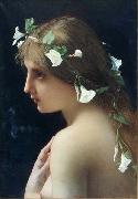 Jules Joseph Lefebvre Nymph with morning glory flowers oil painting